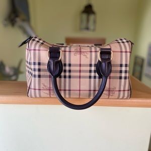 Burberry Haymarket Boston bowling bag purse